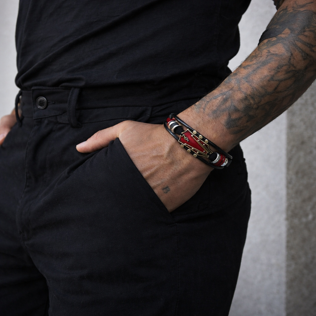 Leather Guitar Bracelet